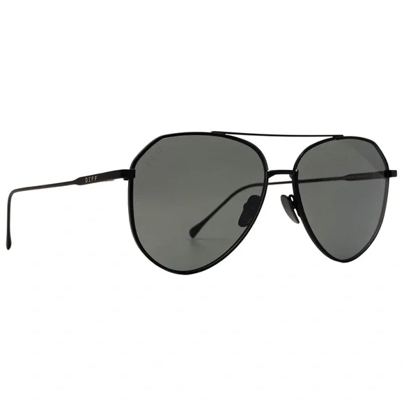 DIFF Dash Sunglasses Aviators Black Frame Grey Lens Unisex NIB - Picture 4 of 15